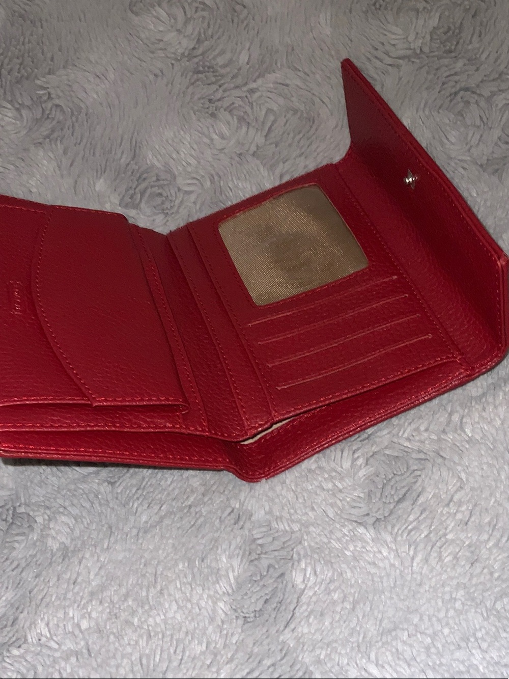 Coach Brown Signature Canvas Card Holder with Red Trim - Picture 7 of 8